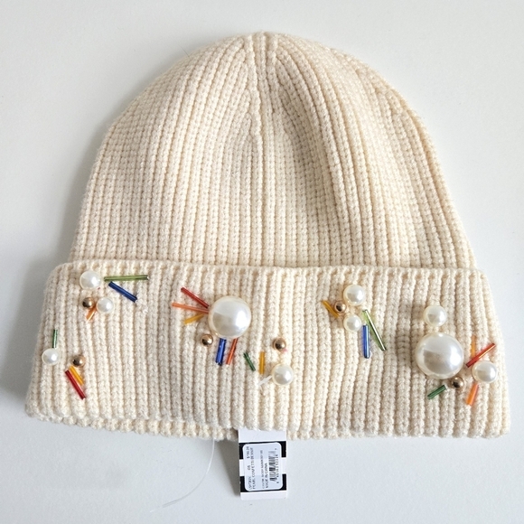 New Lele Sadoughi Pearl Confetti Beanie Hat NWT main image 4